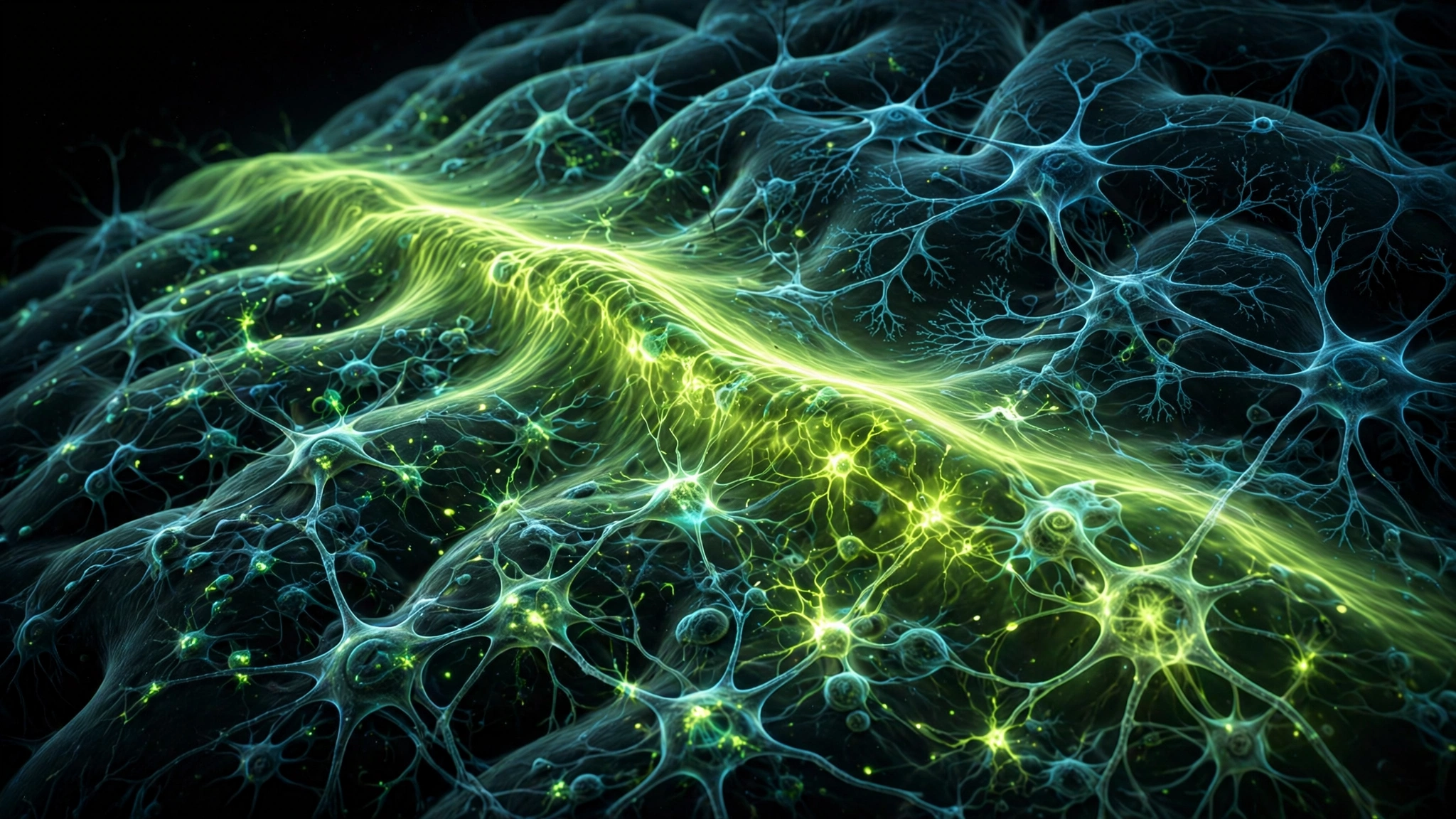 Cortical spreading depression as luminous wave across neurons — Muse Spark image