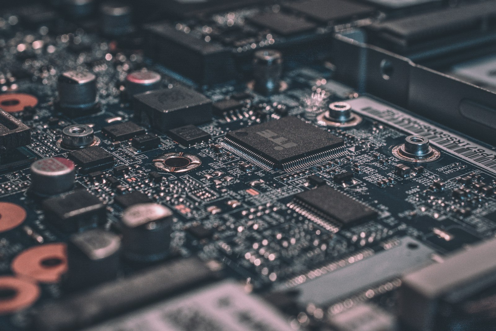 Computer chip macro close-up