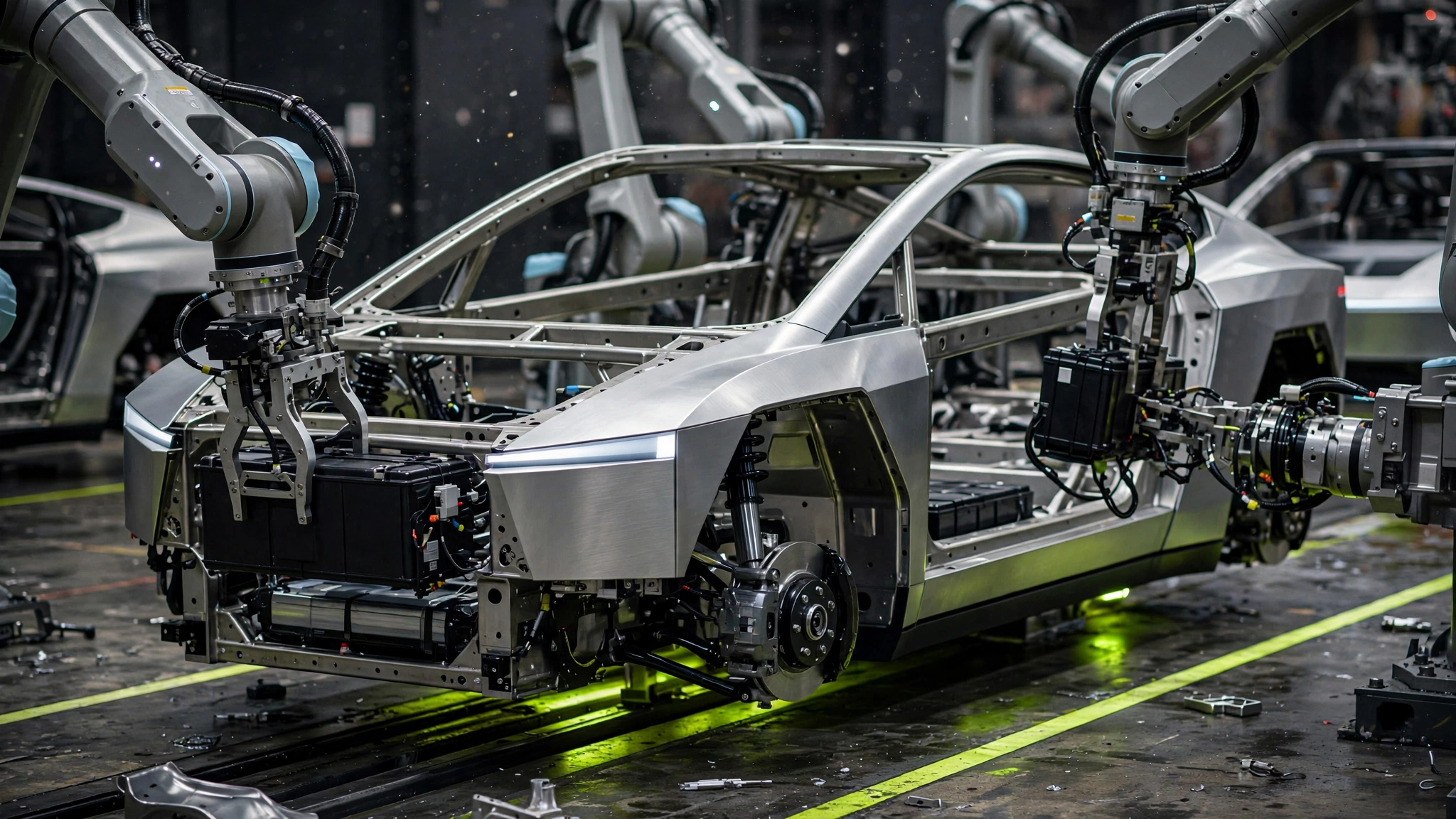 Tesla Cybercab Crosses Two Milestones: 69 in Austin, 2,500 Next for Vegas — Visualization: nodesdaily AI