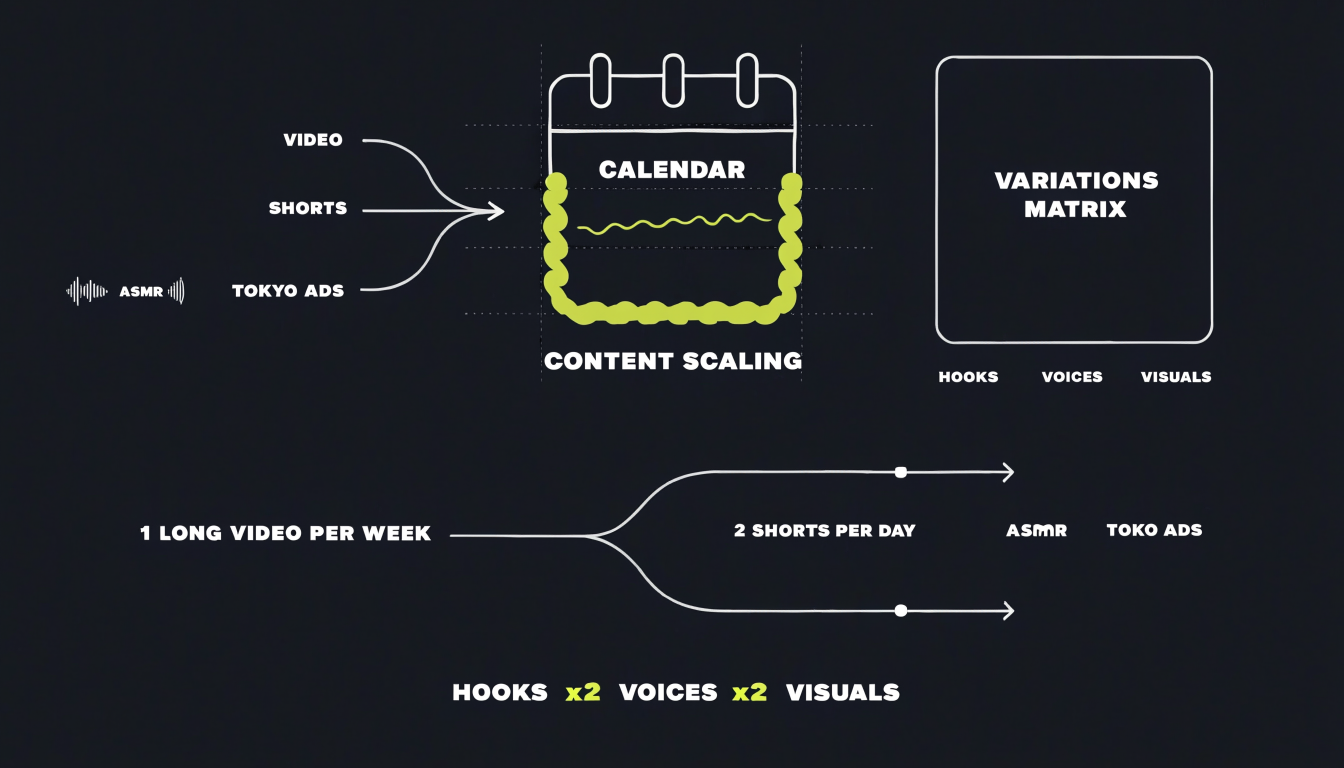 Scale calendar — 1 long/week + 2 Shorts/day + variations matrix