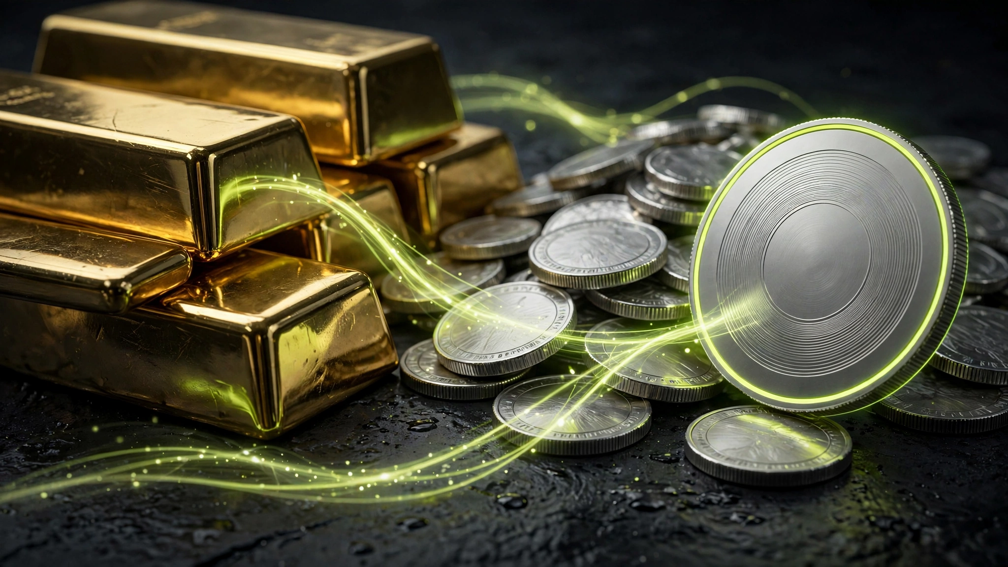 Oldu Bitti: Nasdaq ve S&P 500 Yeni Zirvede, Altın Gümüş ve Bitcoin Sırada — Görsel: nodesdaily AI