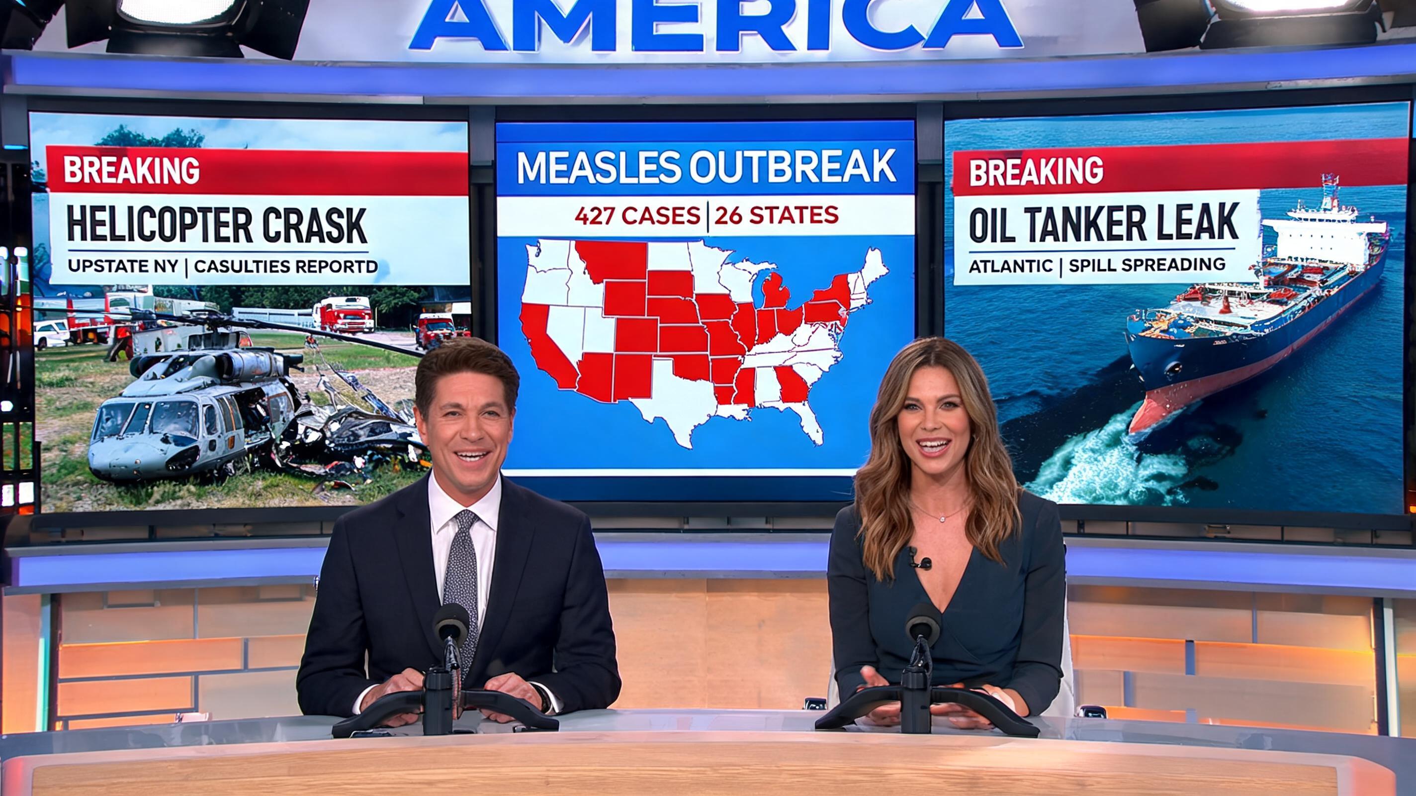 GMA’s Packed Morning: From a News Chopper Crash to a Measles Alert