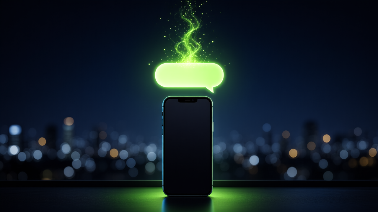 Smartphone with a rising chat glow